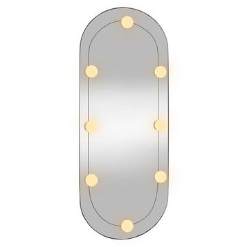 vidaXL Spiegel Wandspiegel mit LED-Leuchten 30x70 cm Glas Oval