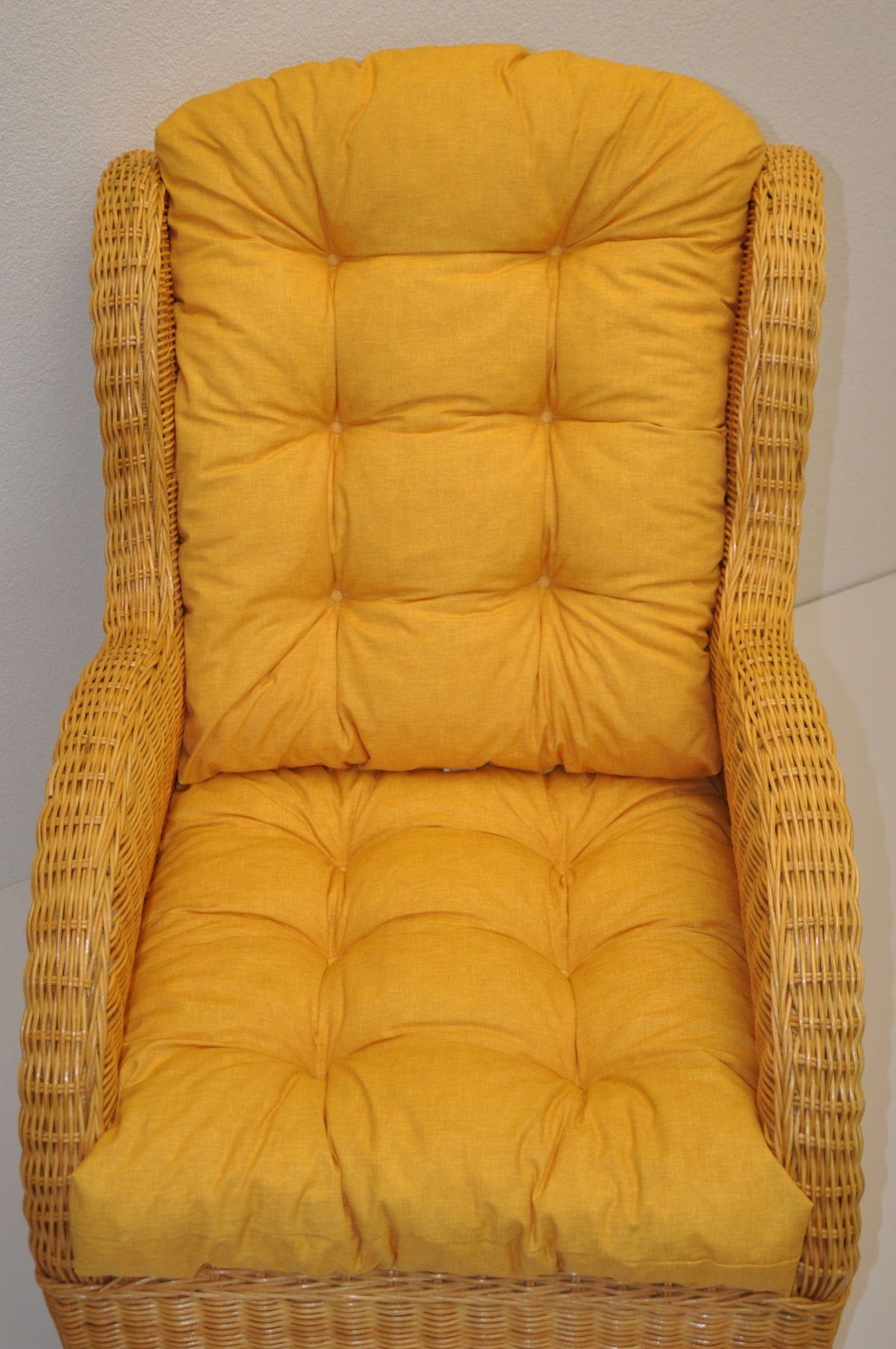 Rattani Sesselauflage Polster Kissen Color Ohrensessel Rattan gelb Rattansessel, für