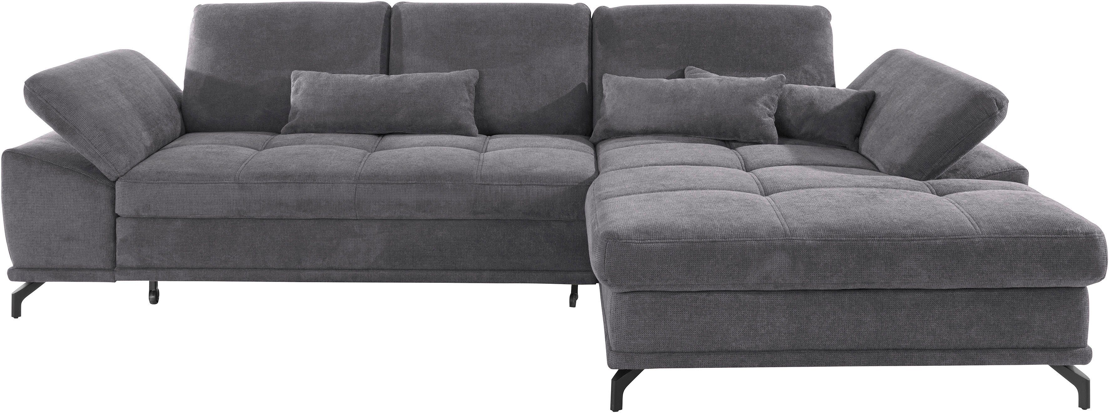 OTTO home Ecksofa Costello L-Form, B: 301cm, Sitztiefen & Armteilverstellung, Federkern, 3 Nierenkissen, optional Schlaffunktion & Bettkasten