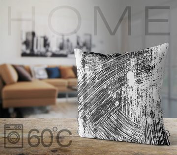 Kissenbezug, VOID (1 Stück), Sofa-Kissen Fliesen striche Muster gemustert Retro Textur Strasse Grau Rau