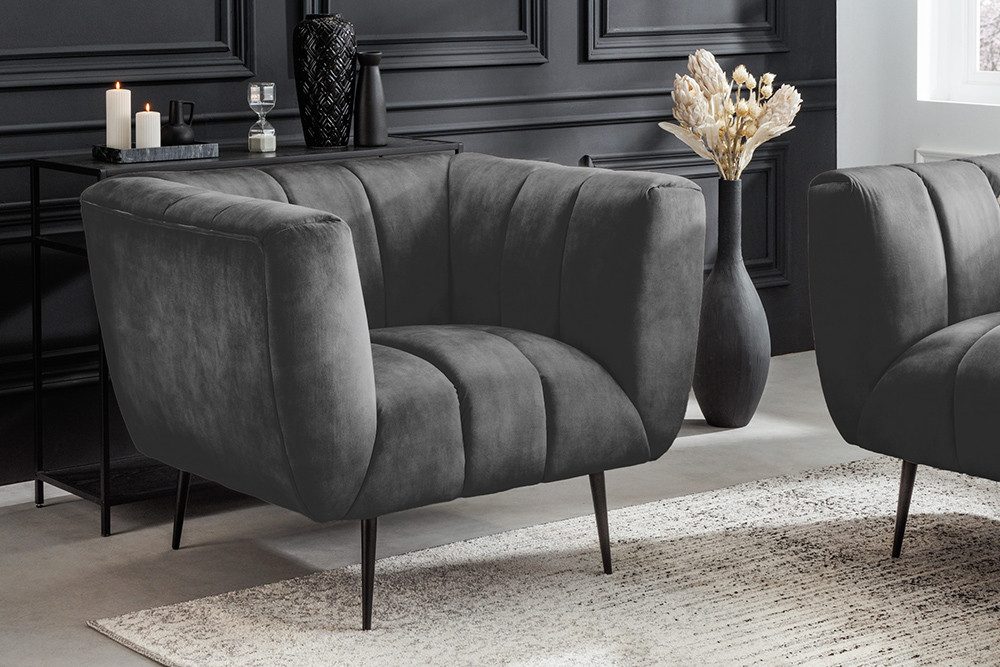 riess-ambiente Sessel NOBLESSE 105cm grau / günstig online kaufen