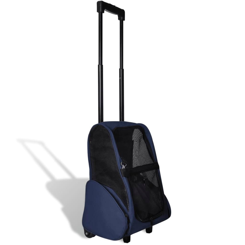 vidaXL Hunde-Transportbox 40 x 25 x 55 cm Multifunktionaler Haustiertrolley Zusammenfaltbar Blau