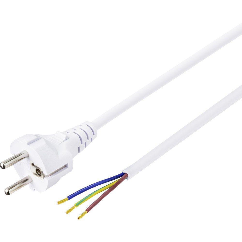 Sygonix Sygonix SY-5043502 Strom Anschlusskabel Weiß 1.50 m Stromkabel, (150.00 cm)