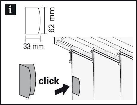 Magnetgriff Magnet-Clip, GARDINIA, Schiebegardinen, Schiebevorhänge, 3-läufig Serie (1-St), Atlanta Flächenvorhang-Technik