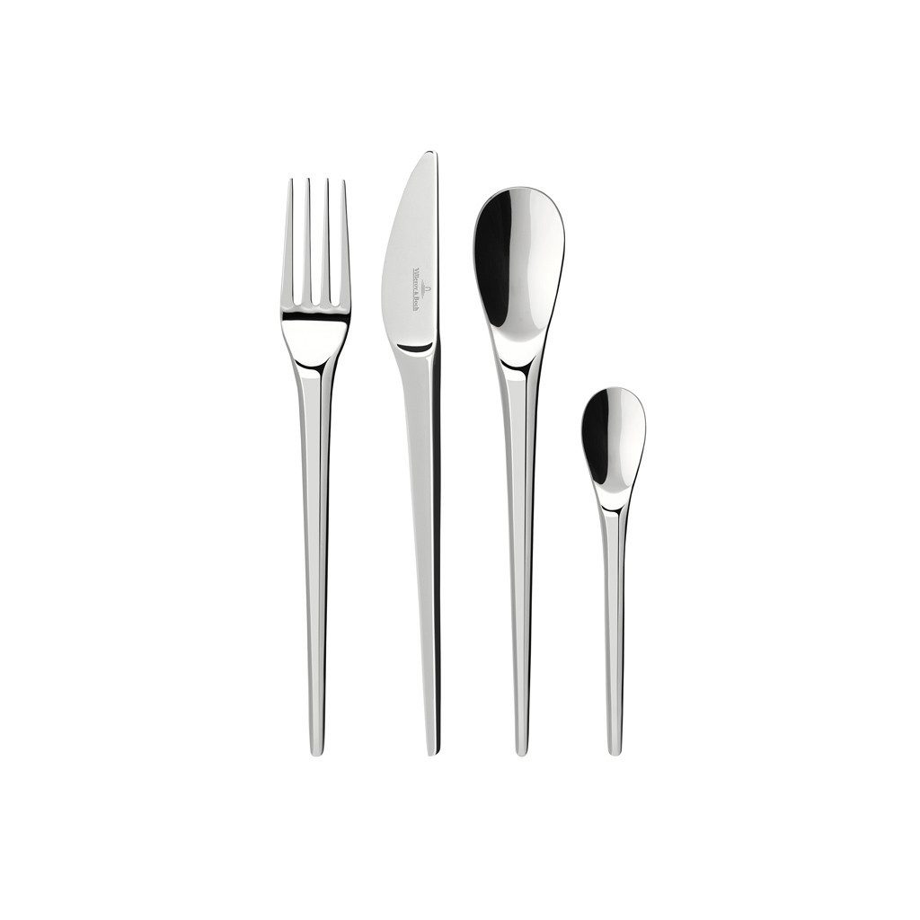 Villeroy & Boch Besteck-Set NewMoon Tafelbesteck, 24-teilig (24-tlg), 6 Personen, Edelstahl, Edelstahl, 24 Stck, spülmaschinenfest