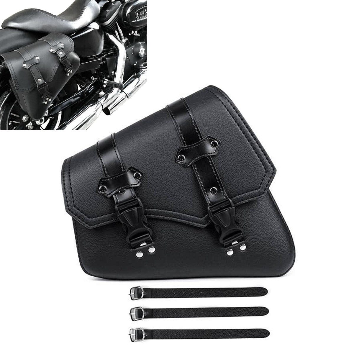 Craftride Satteltasche Motorrad Satteltasche für Cruiser und Chopper Seitentasche SB4 links s
