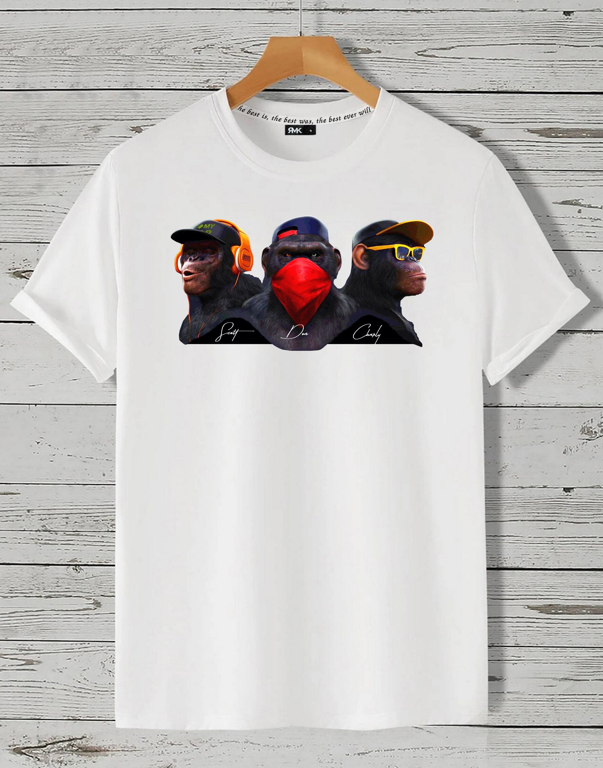 RMK T-Shirt T-Shirt Herren Print Shirt Rundhals kurzarm Affe Monkey günstig online kaufen