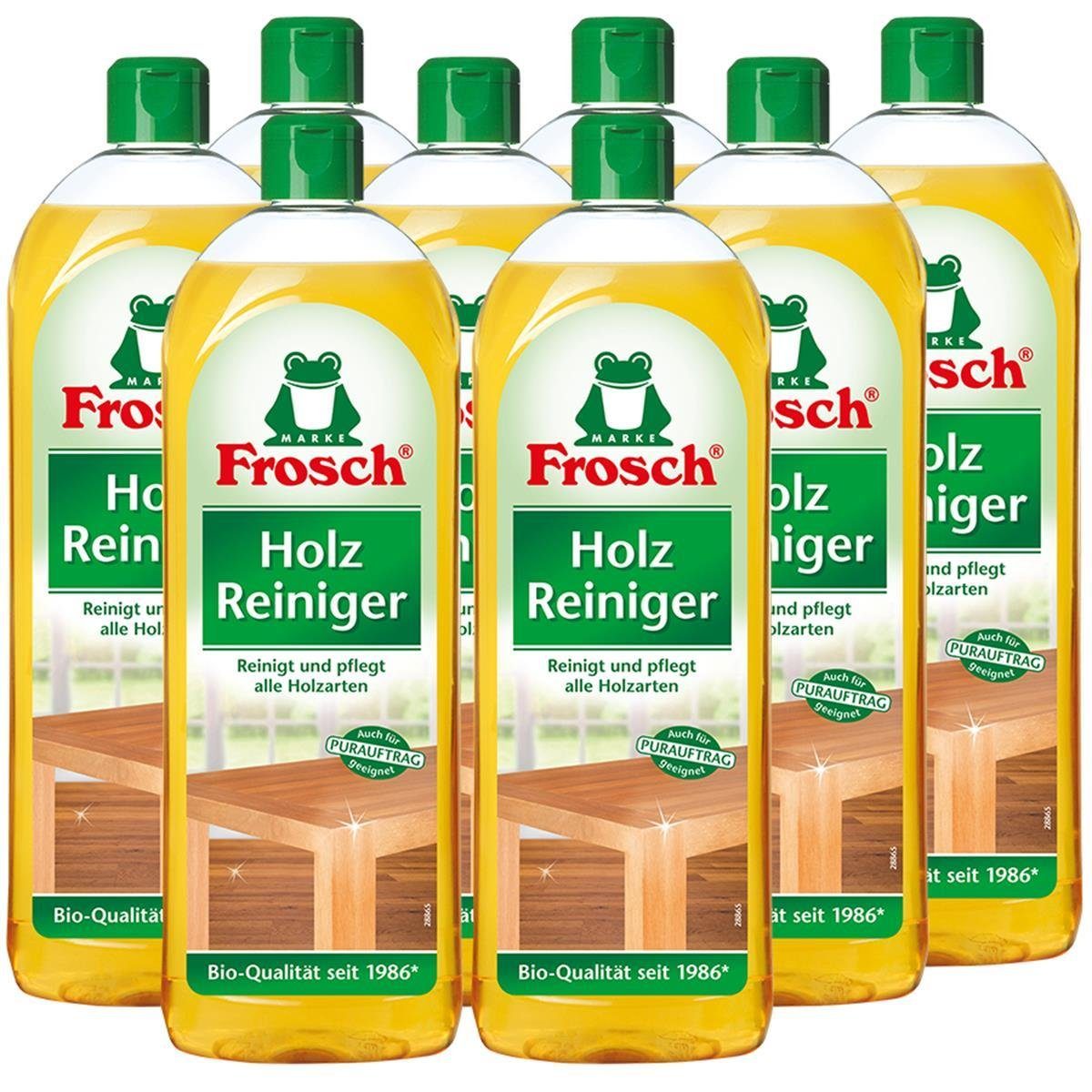 FROSCH 8x Frosch Holz Reiniger 750 ml - mit natürlichen Pflegewirkstoffen der Spezialwaschmittel