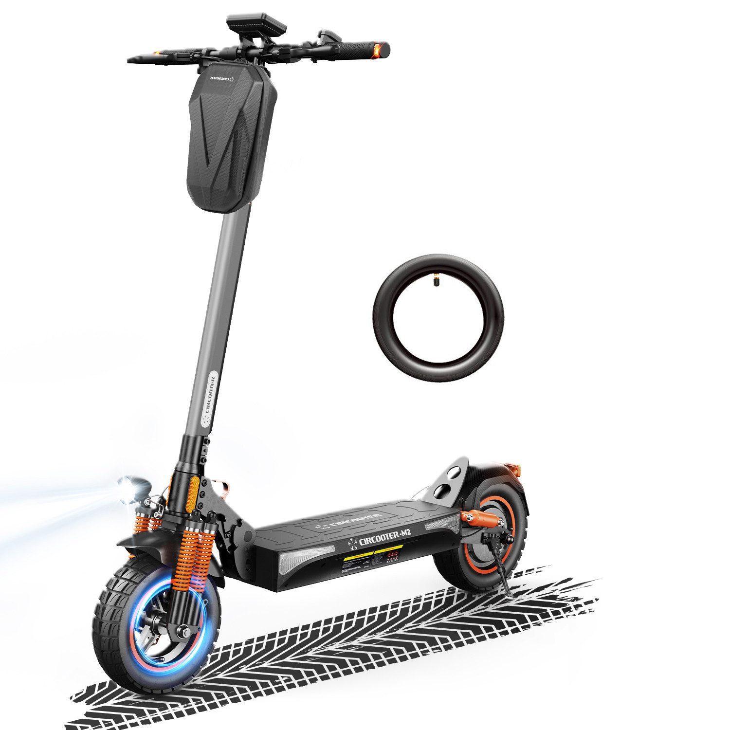 Circooter E-Scooter Offroad Elektroroller mit Straßenzulassung(ABE),10 Zoll Klappbar,70 km, 20,00 km/h, (1 tlg., Mit Nummernschildhalterung), Rahmen aus Aluminiumlegierung, Tragfähigkeit 150 kg