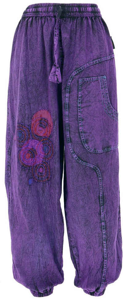 Guru-Shop Relaxhose Bestickte Aladinhose, Boho Baumwollhose,.. alternative Bekleidung