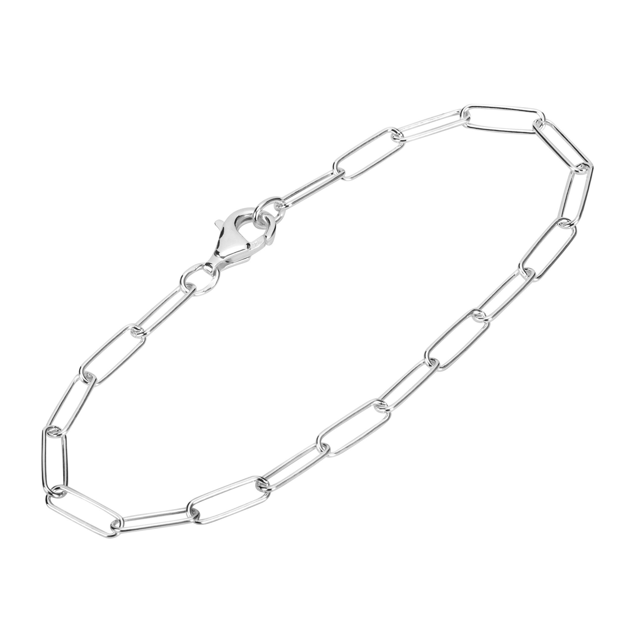 NKlaus Gliederkette Armband 19cm Lang Ankerkette rund 925 Silber Herre