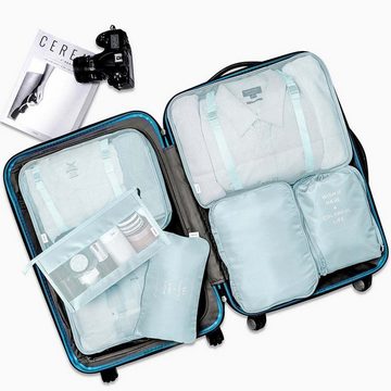 FIDDY Aufbewahrungstasche 7-teiliges tragbares Reise-Aufbewahrungstaschen-Set. (7-teiliges Reise-verdicktes Koffer-Kleidungsklassifizierungs-Aufbewahrungstaschen-Set, 7-tlg)