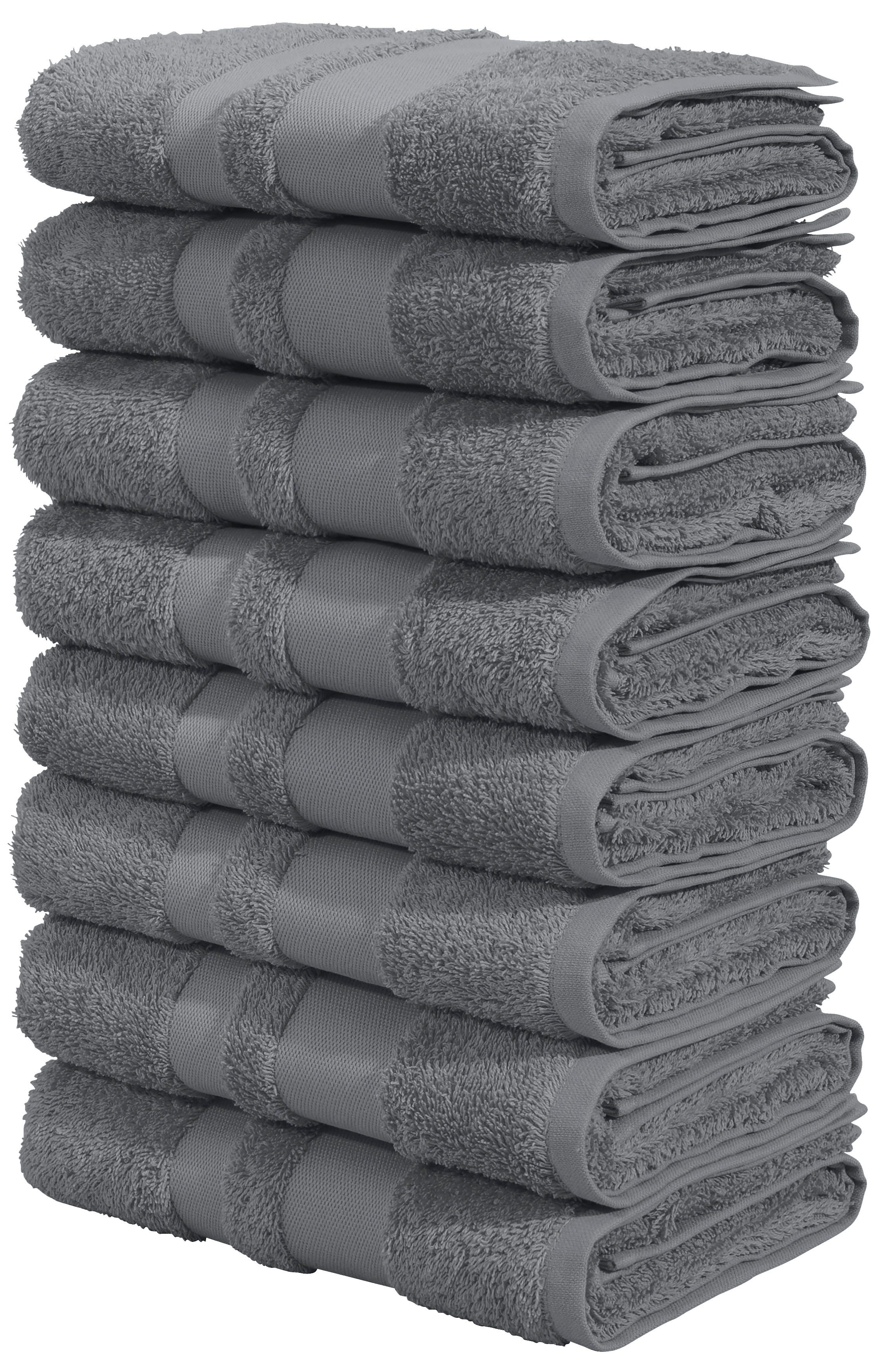 OTTO home Handtücher Vanessa, 8 Handtücher, 50x100cm, in Standard- und Premium-Qualität, Walkfrottee (Set, 8-St), Handtücher mit Bordüre, 100% Baumwolle, einfarbig, weich