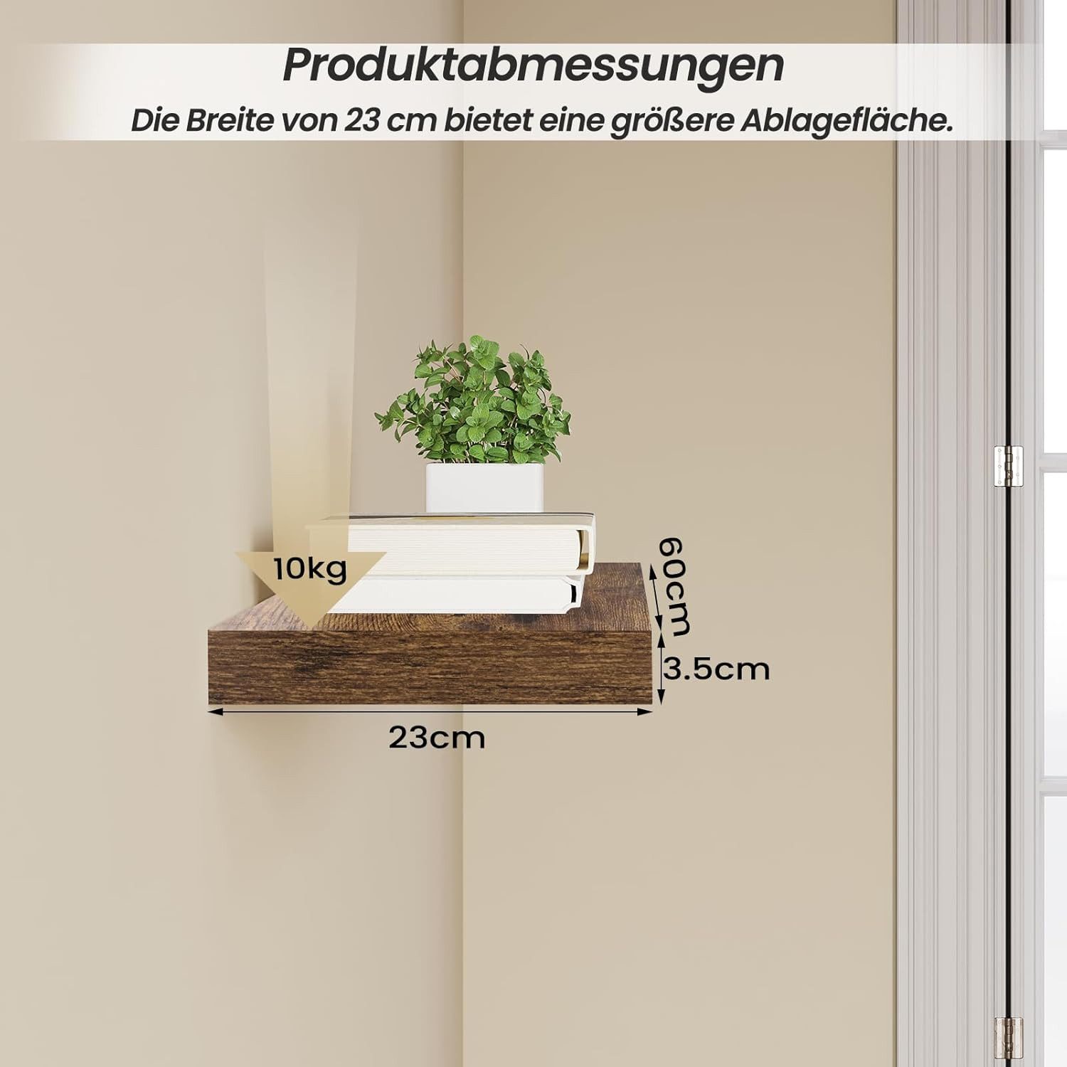 Woltu Wandregal, 6-tlg., Schweberegal Regal Wanddeko aus MDF