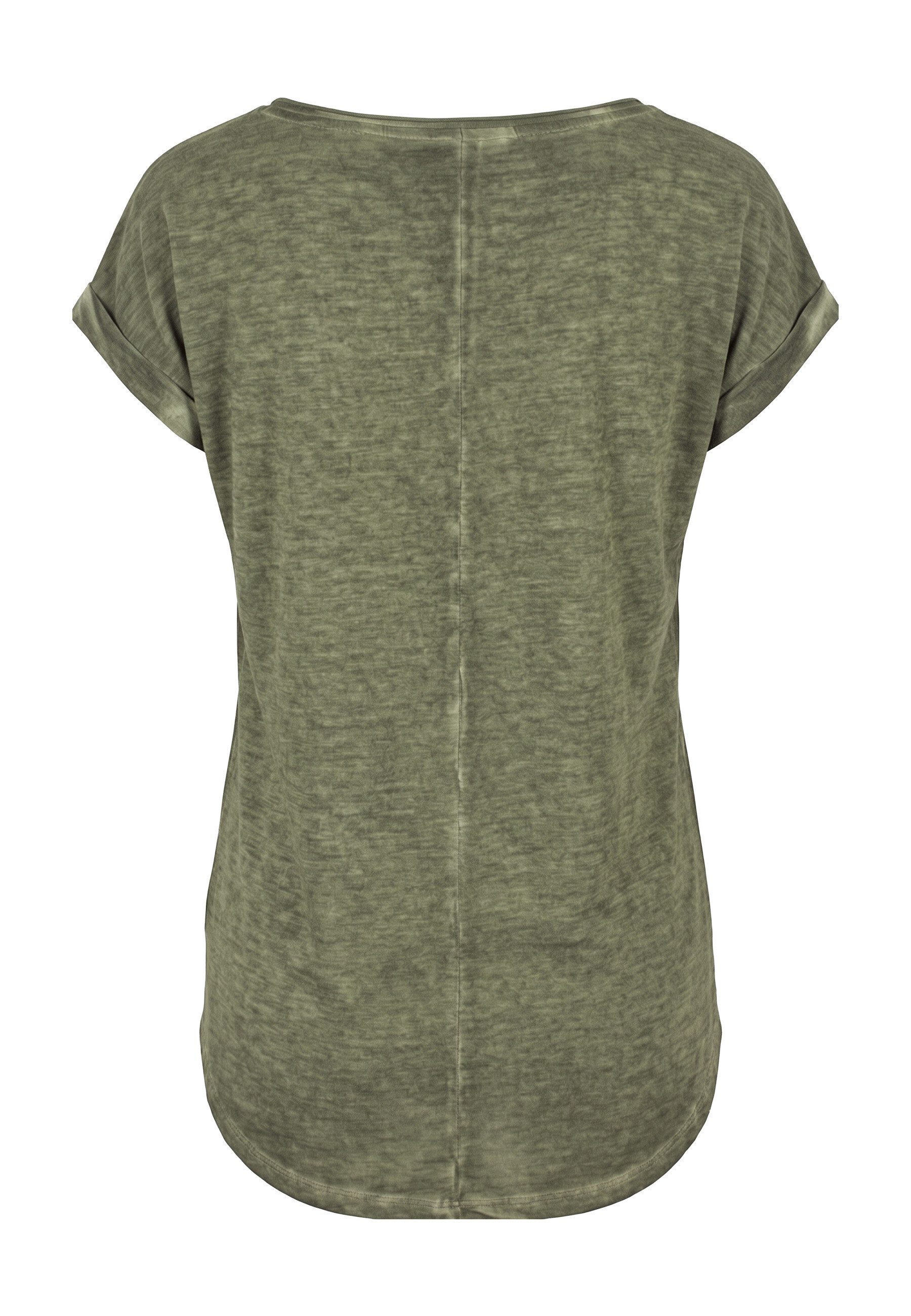 URBAN CLASSICS Kurzarmshirt Urban Classics Damen Ladies Long Back Shaped Spray Dye Tee (1-tlg) – Bild 2 von 5
