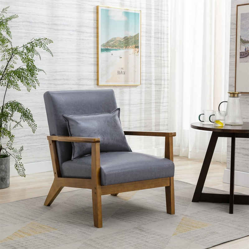 HomeMiYN Loungesessel Gepolsterter Sessel aus Cocktailwannenstuhl Einzelsofa Eleganter, Große Stühle, ideal zum Plaudern beim Kaffee