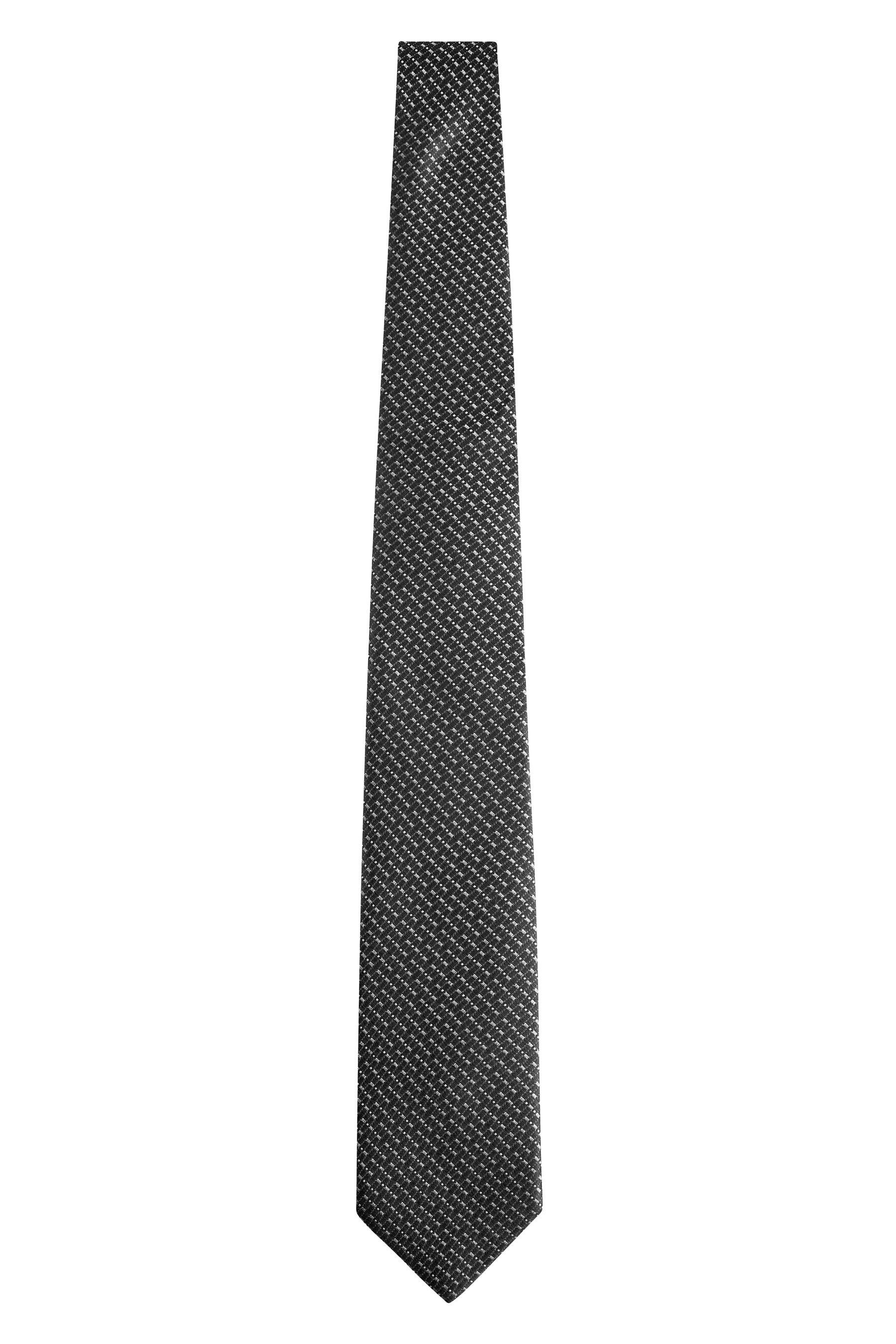 Krawatte Italien (1-St) Black/Silver Signature-Krawatte, in Next hergestellt