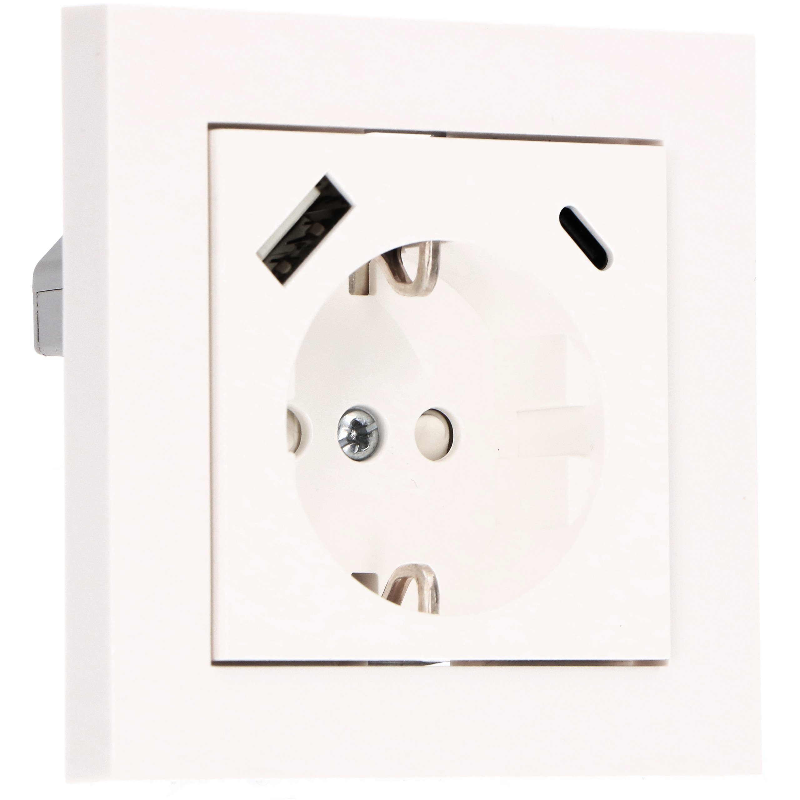 PRO Charge Steckdose 2900137 Unterputz-Steckdose, mit Ladefunktion USB-C und USB-A weiß max. 3,4A