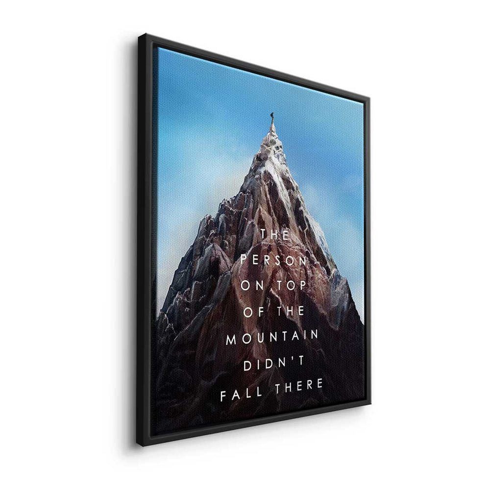 DOTCOMCANVAS® Leinwandbild Berg Erfolgs Motivation des Leinwandbild - - - des Berg Premium Rahmen Bür - ohne Mindset Erfolgs