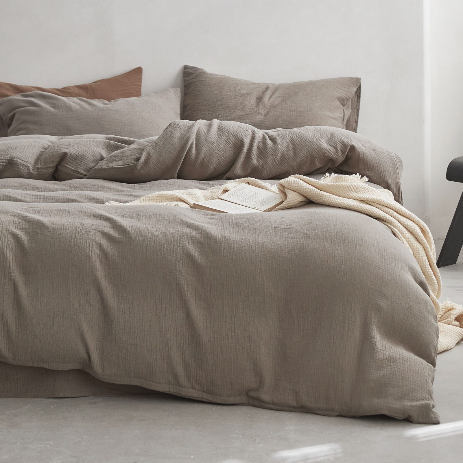 KEAYOO Bettwäsche SBD Double Gauze Muslin, Baumwolle, 2 teilig, Double Gauze 100% Baumwolle Bügelfrei weiche Bettwäsche