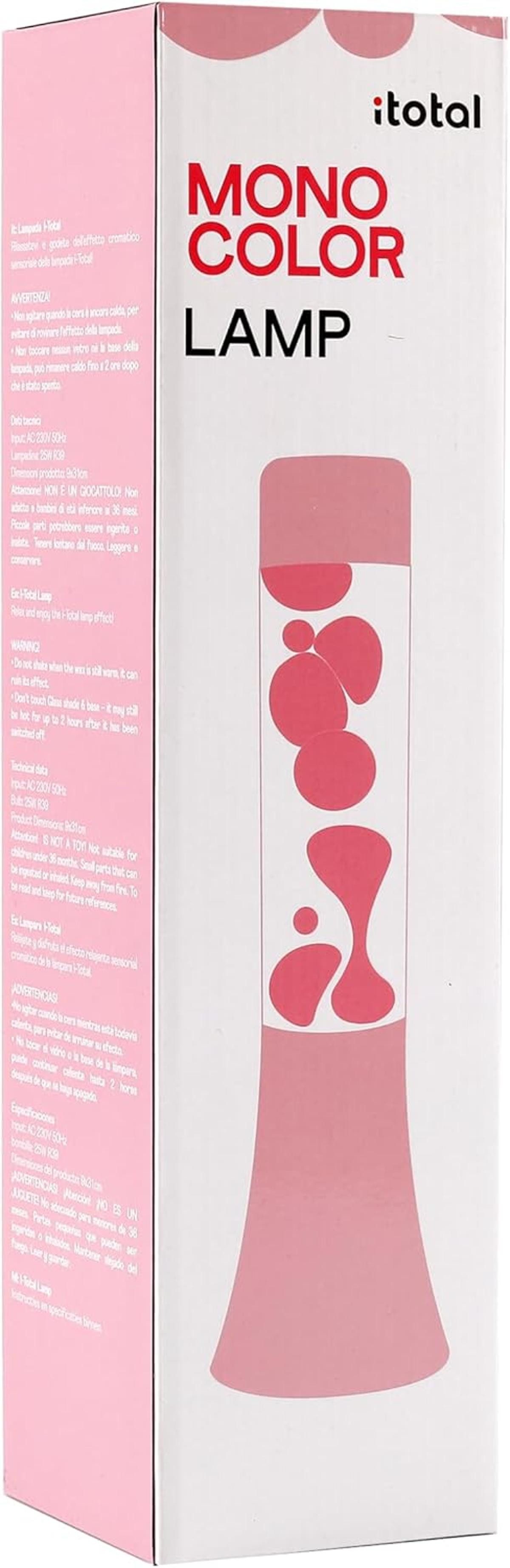 I-TOTAL Lavalampe I-TOTAL® Lavalampe Magie Lavaspektakel Rosa Pastell Flared