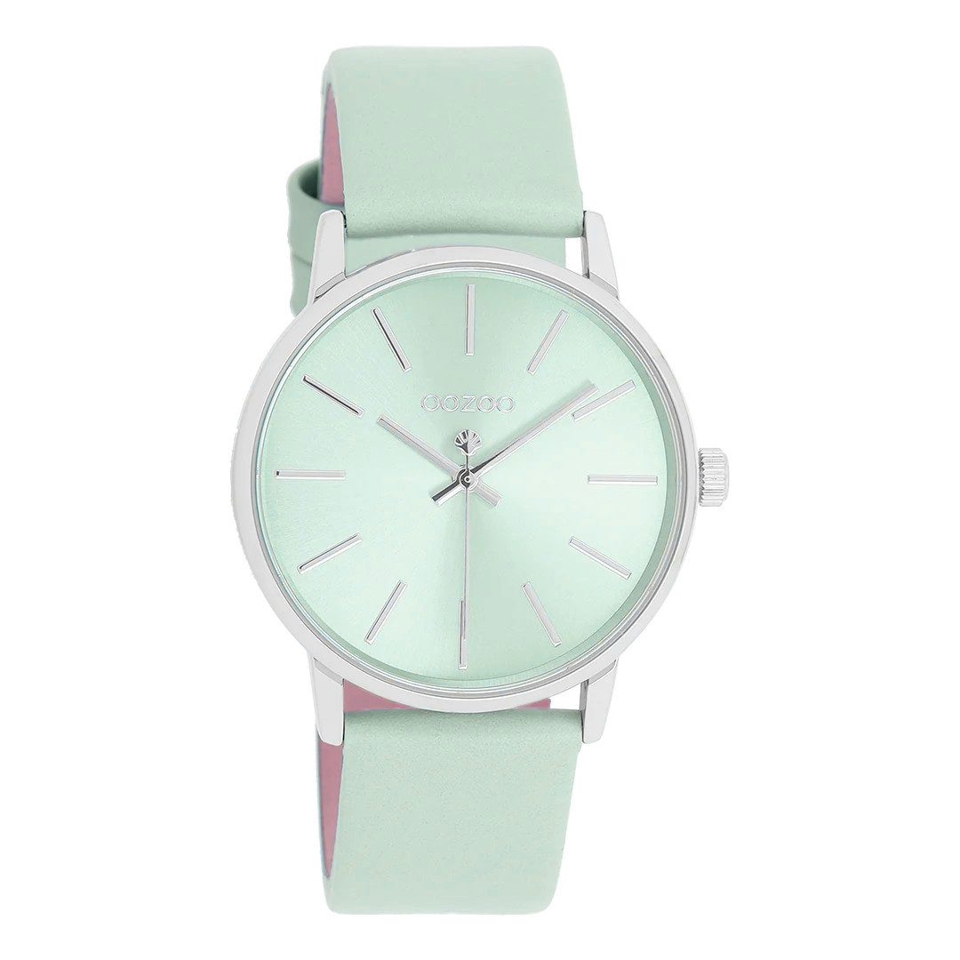 OOZOO Quarzuhr Damenuhr C11369 Mintfarben Lederband günstig online kaufen