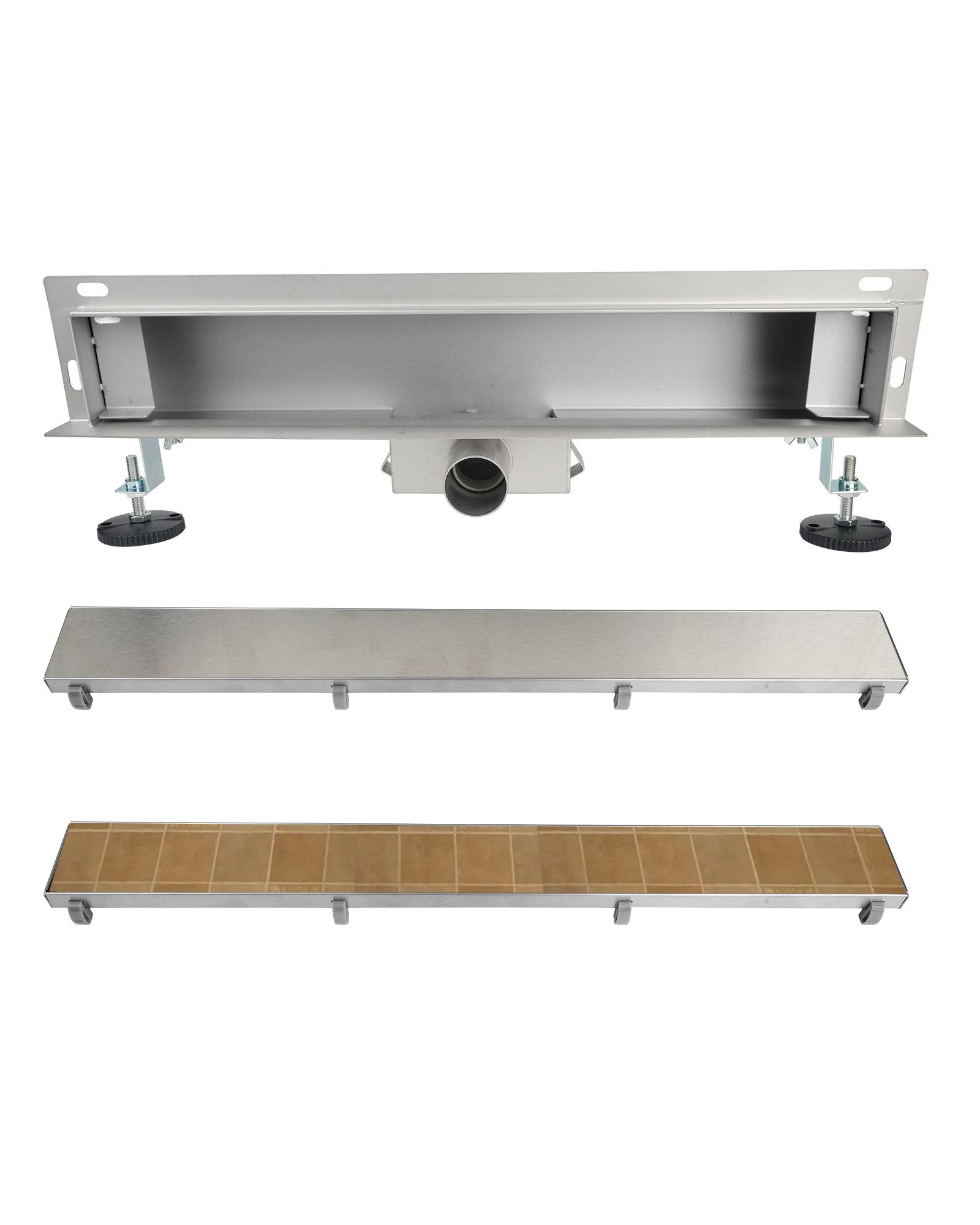 euroharry Duschrinne Duschrinne Edelstahl Komplettset Wandablauf Wandmontage Befliesbar