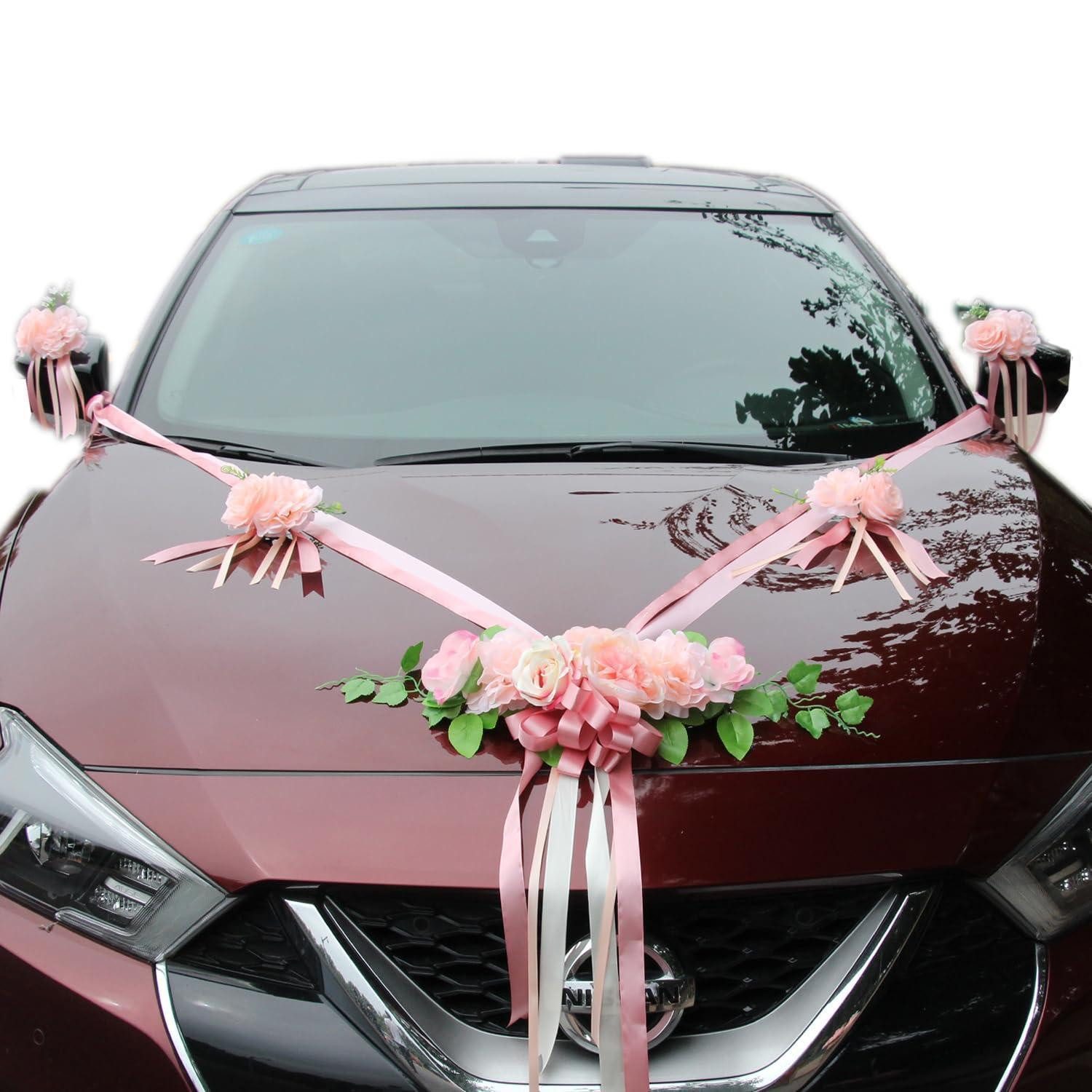 LuxusKollektion Girlande Hochzeitsauto Deko-Set Rosa Rosen
