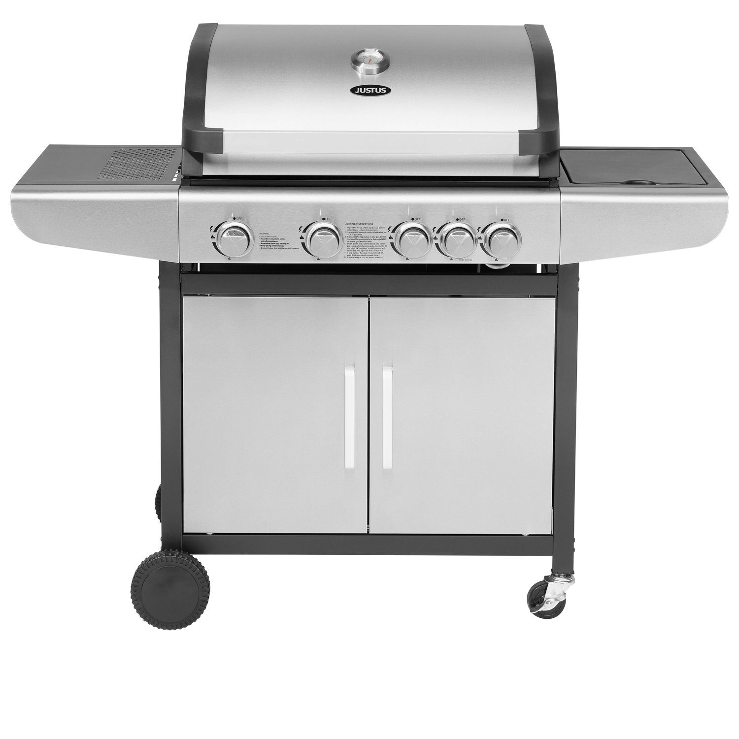 JUSTUS Gasgrill "Ares 4 SU", Piezo-Crossover-Zündung, 4 +1 Brenner, 133 x 57 x 112 cm (L x B x H)