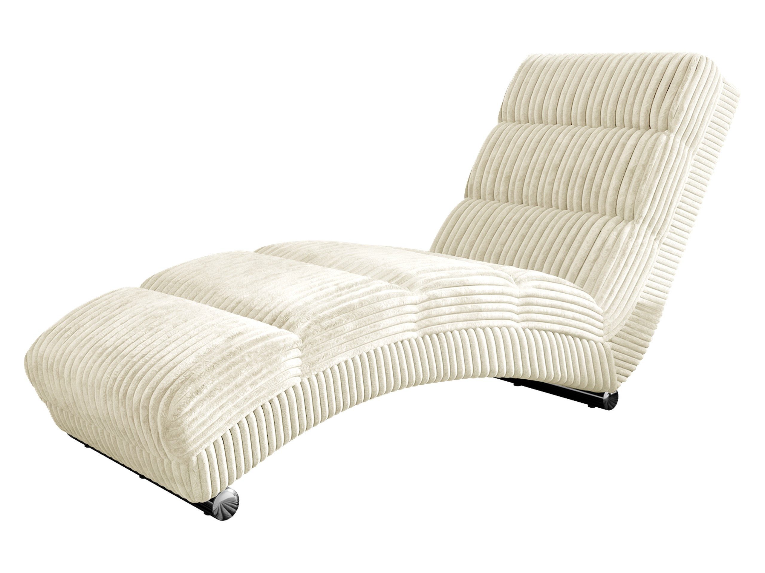 MIRJAN24 Sessel Holiday Cord Bis, 180x62x84 cm, verchromte Füße