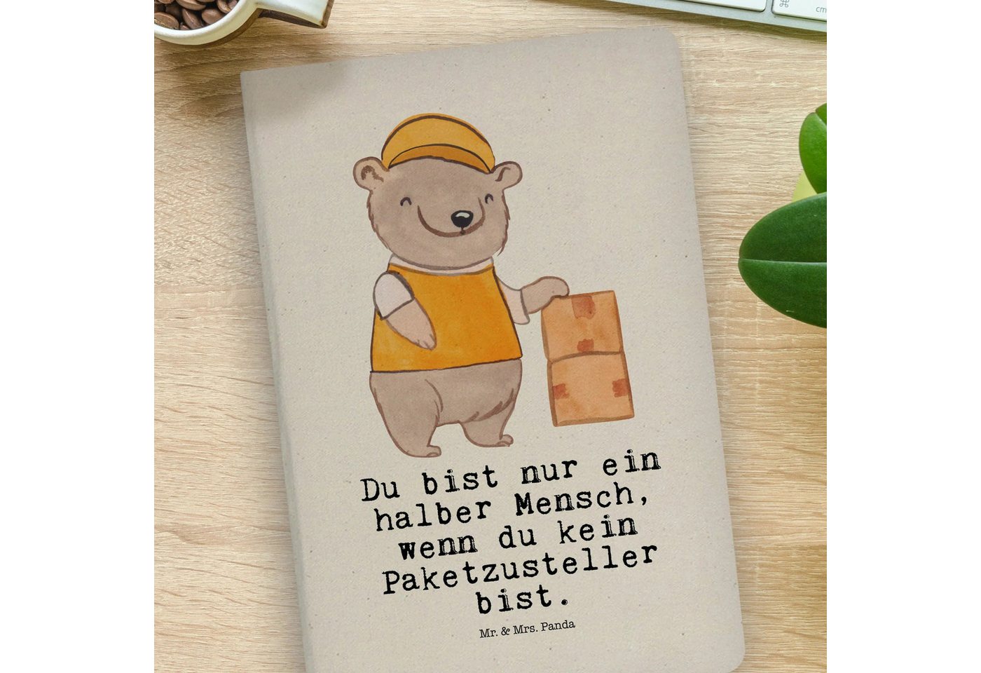 Thumbnail - Mr. & Mrs. Panda Notizbuch Paketzusteller Herz - Transparent - Geschenk, gut gelaunt, DIN A4 Not Mr. & Mrs. Panda, Premi...