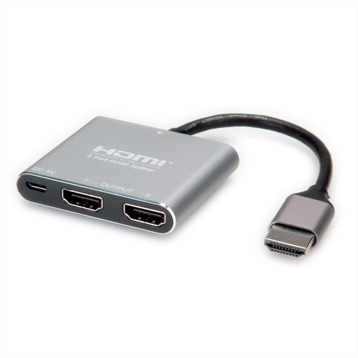 VALUE Video-Splitter, HDMI 4K, 2fach Audio- & Video-Adapter, 10.0 cm