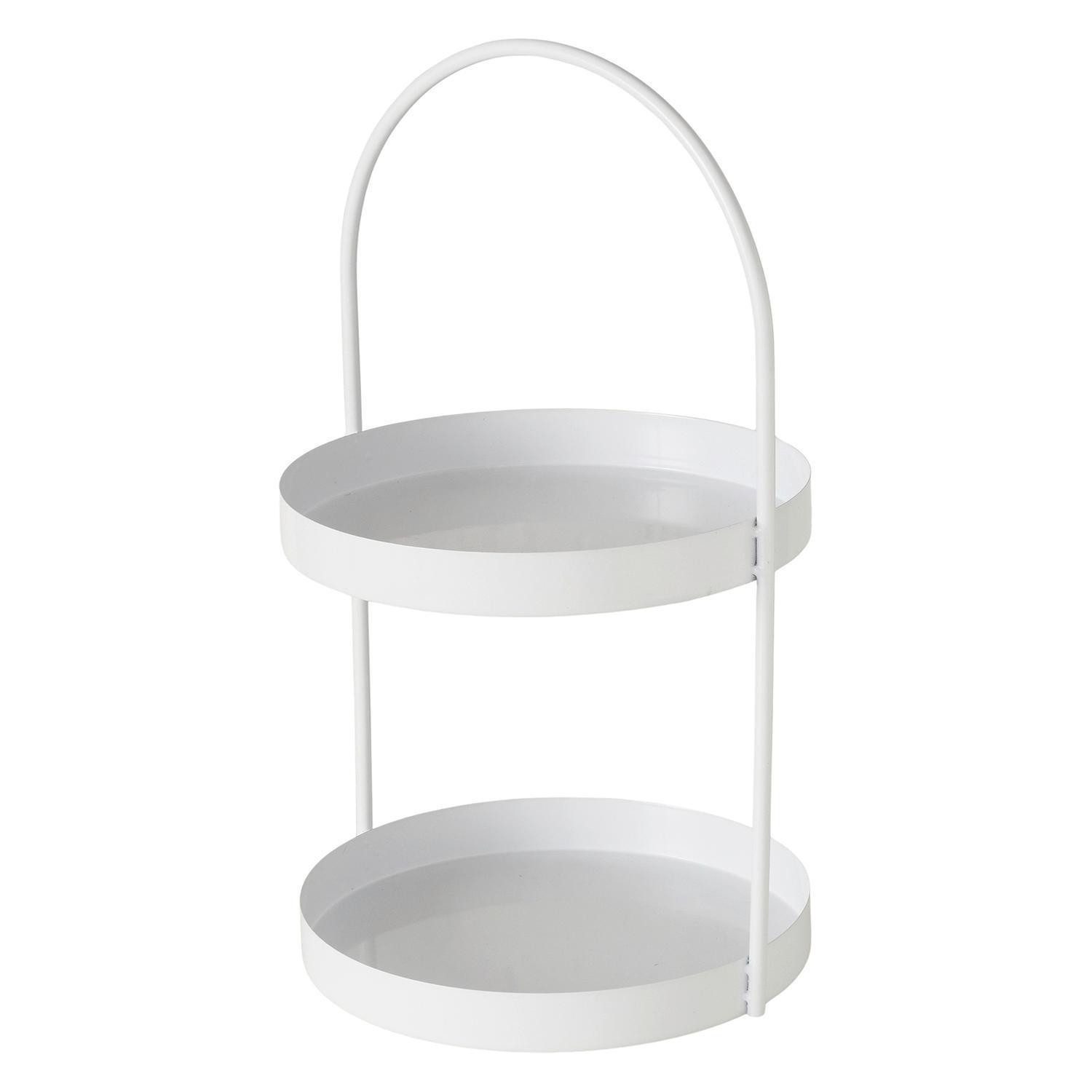 BOLTZE GRUPPE GmbH Etagere JOKO, H 44,5 cm, Weiß, pulverbeschichtet, Eisen, (1-tlg), mit 2 Etagen und Tragegriff