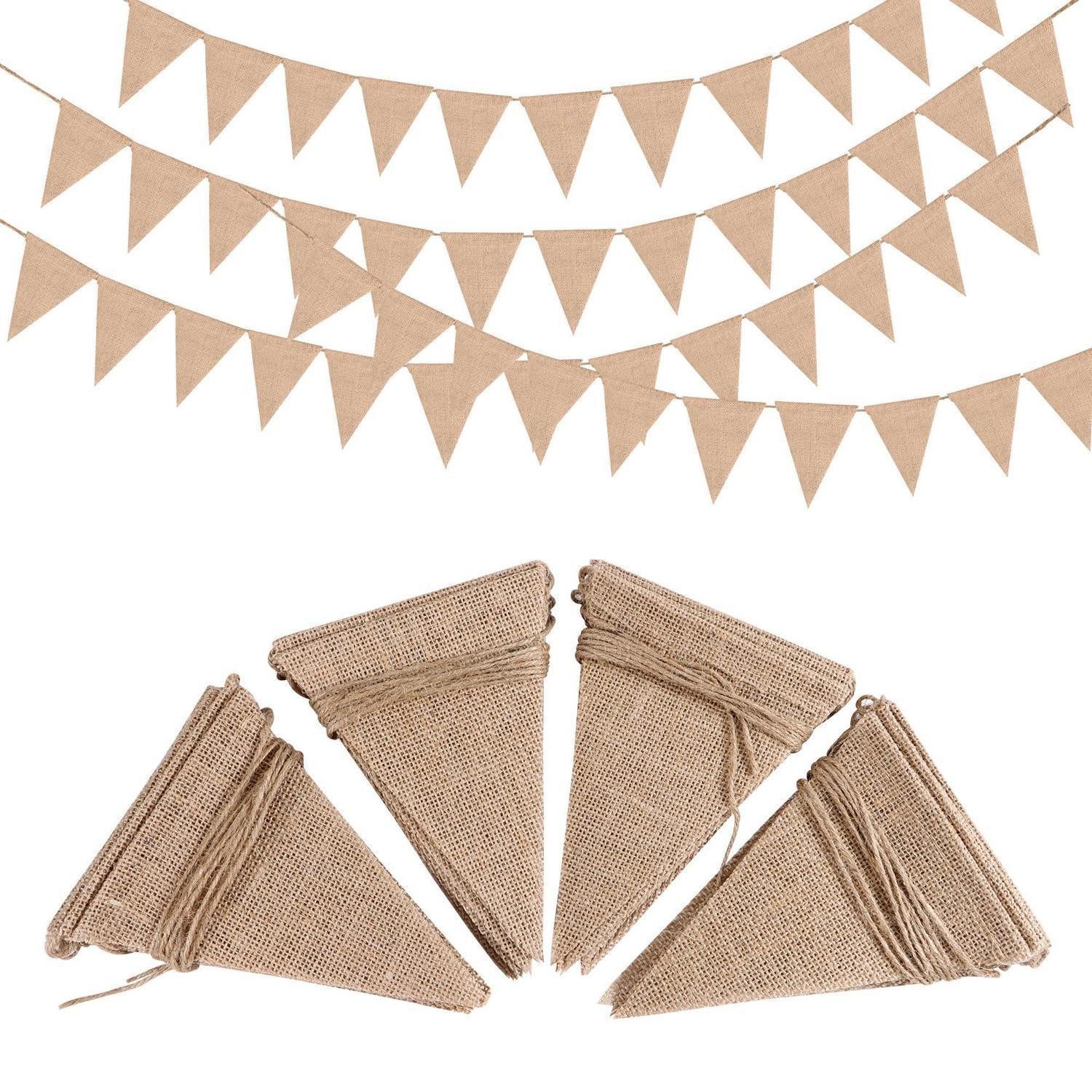 LuxusKollektion Wimpelkette Wimpelkette Jute 52 Wimpel 18x13cm