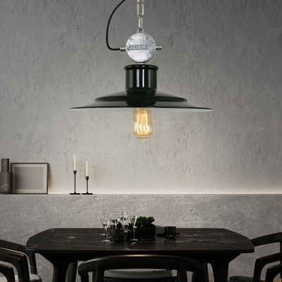 Steinhauer LIGHTING Pendelleuchte, Leuchtmittel nicht inklusive, Hängelampe Wohnzimmerleuchte Esstisch Retro Schirm schwarz D 40 cm
