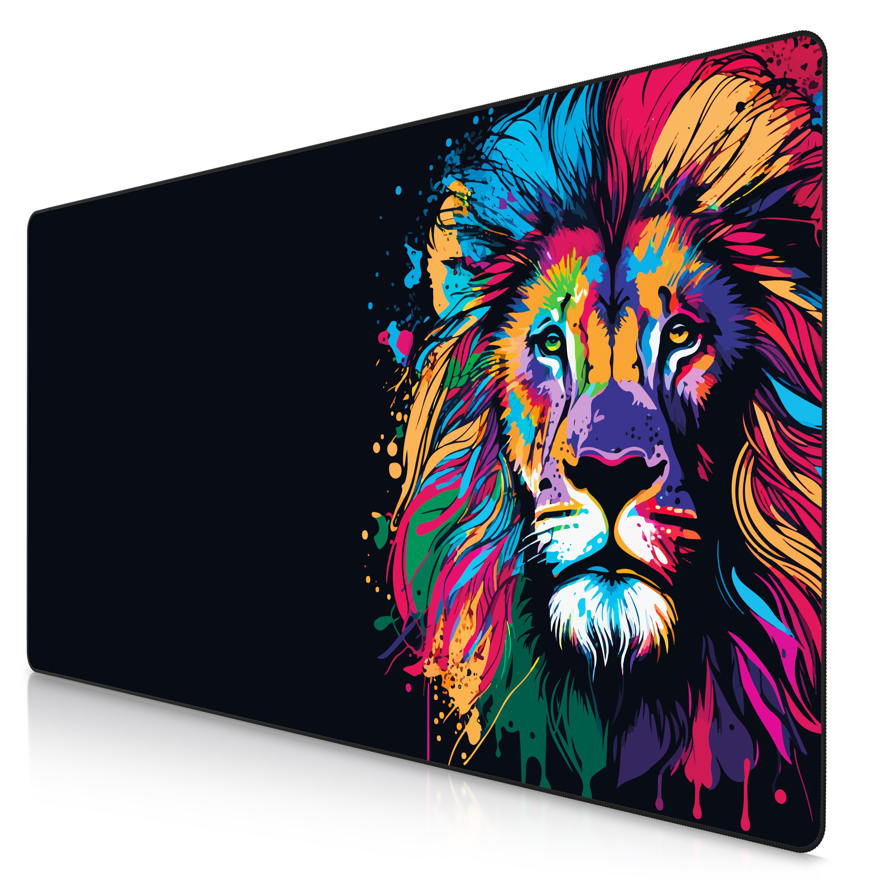 Titanwolf Gaming Mauspad XXXL Speed Mousepad 1200 x 600 x 3 mm, große Schreibtischauflage (1-St), rutschfest, abwaschbar, Geschwindigkeit & Präzision, Colour Lion