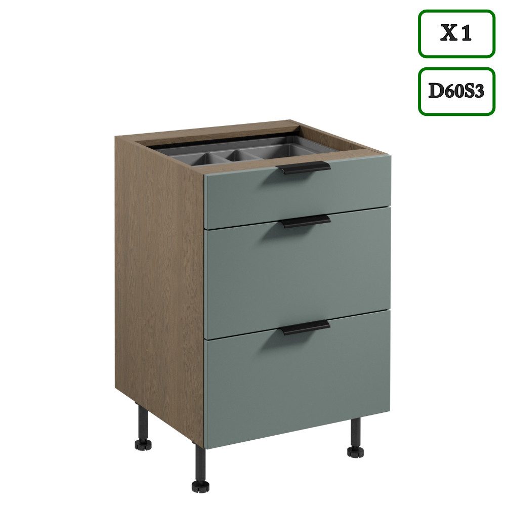 ROYAL24_MARKT Küchenzeile K87-G400 R - Sorento - Harmonische Kombination aus Stil und Funktion, (Komplett Set), Premium - Modern - Exzellent