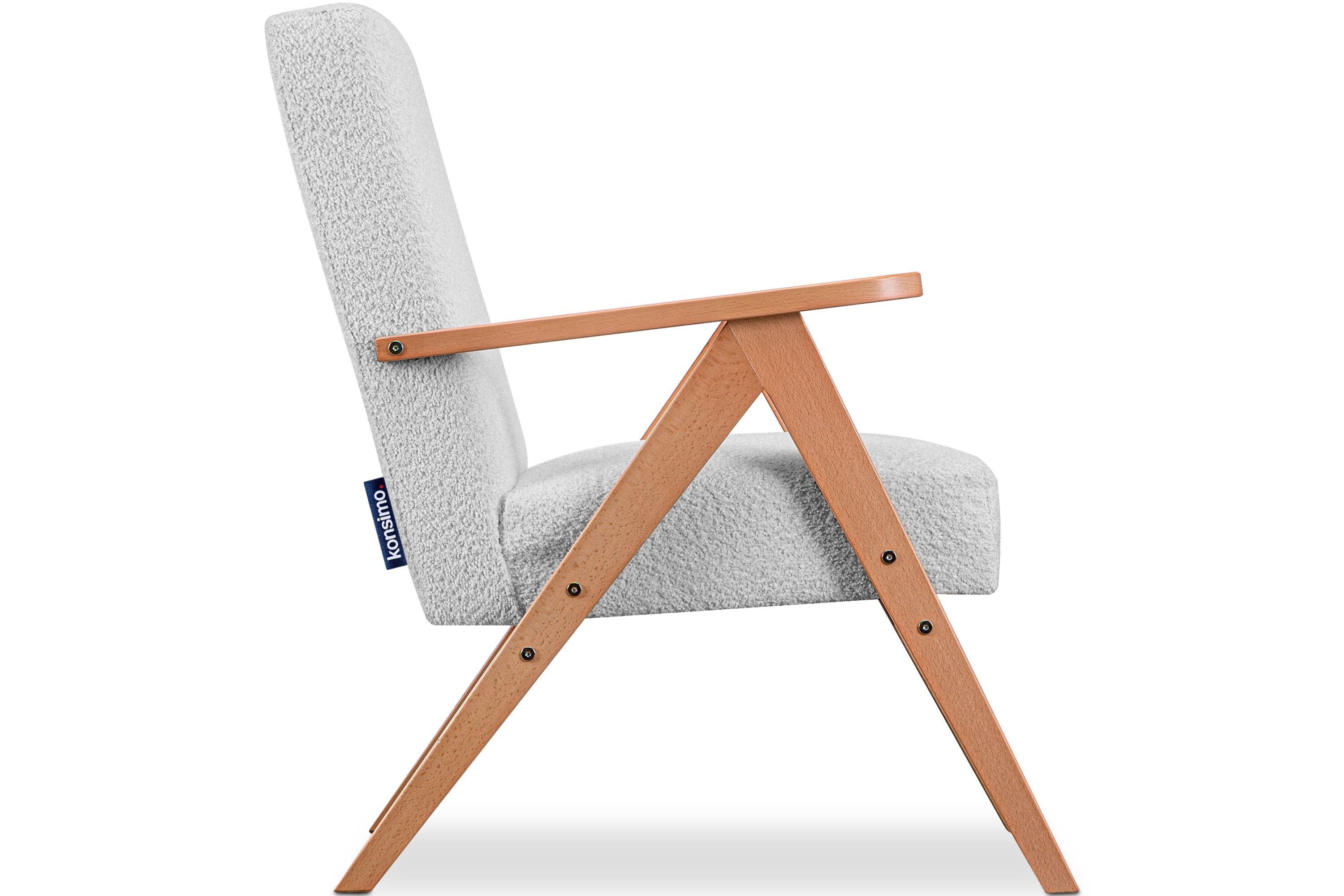 NASET Rückenlehne lackiertem Sessel, Holz, aus Rahmen Cocktailsessel profilierte Konsimo