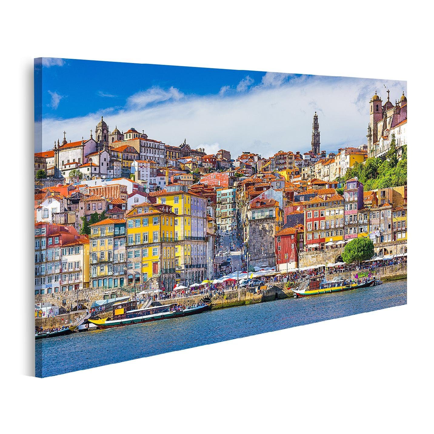 Leinwandbild Bild auf Leinwand Skyline der Altstadt von der anderen Seite des Fluss