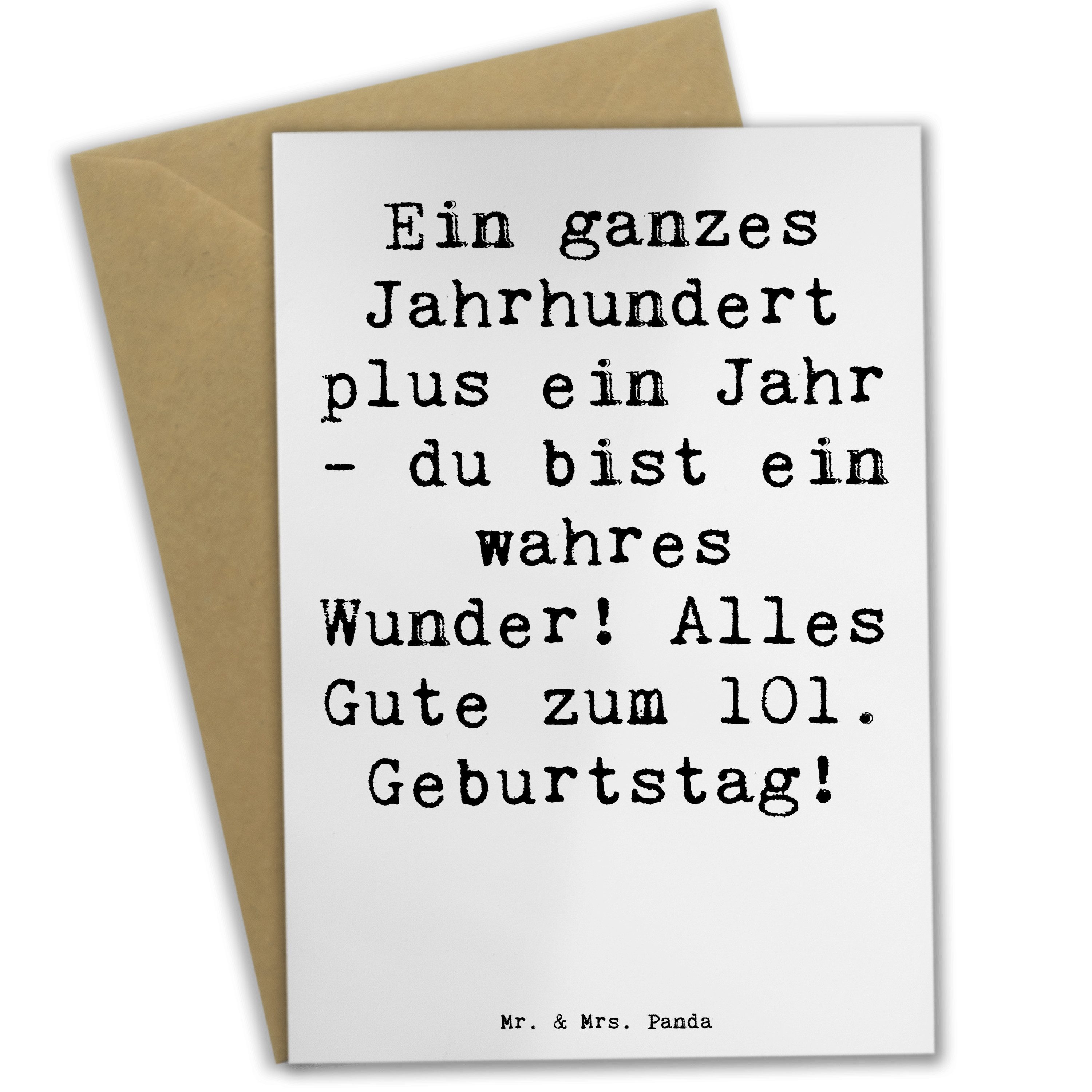 Grußkarte Spruch 101 Geburtstag - Weiß - Geschenk, 101. Geburtstag, Erinnerunge