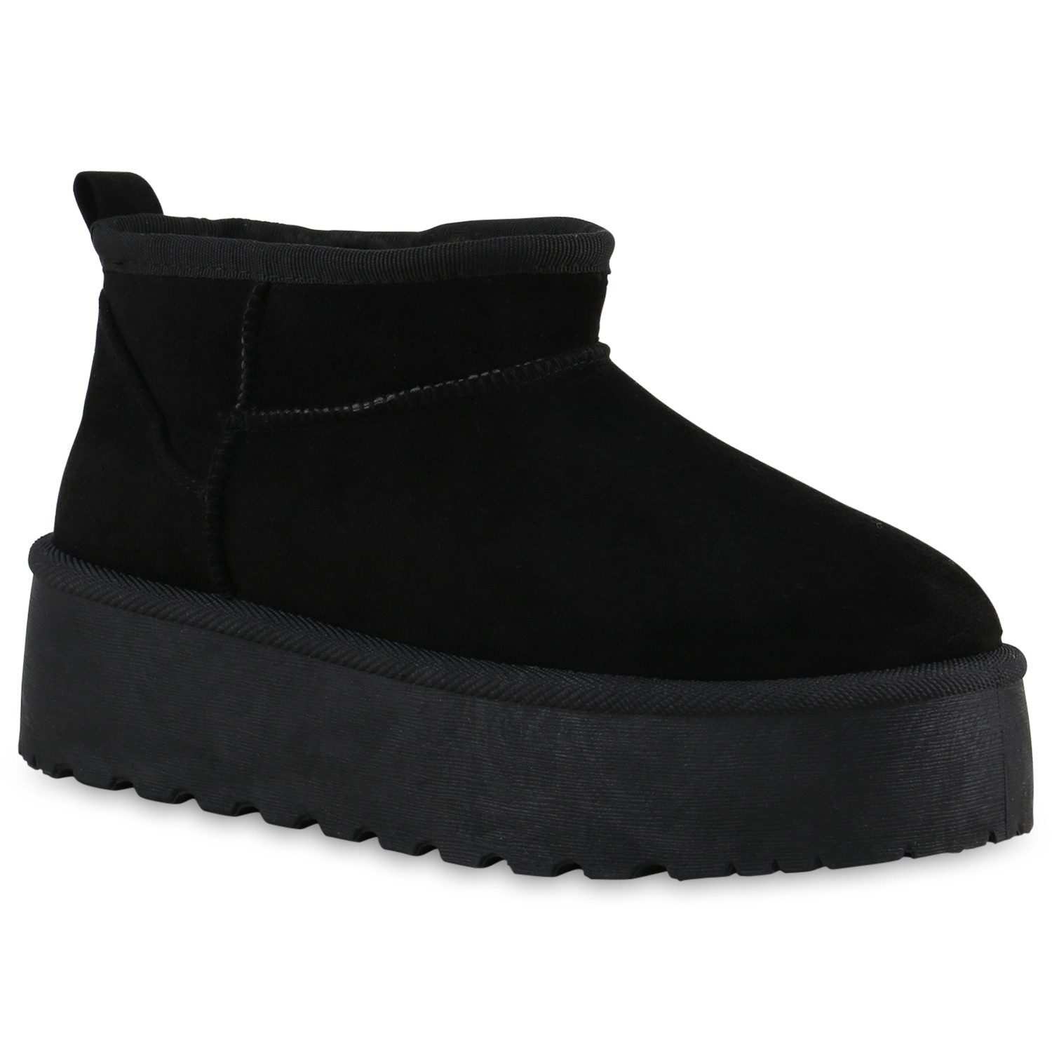 VAN HILL 840804 Winterstiefelette Damen Warm Gefütterte Winter Boots Bequeme Profil-Sohle