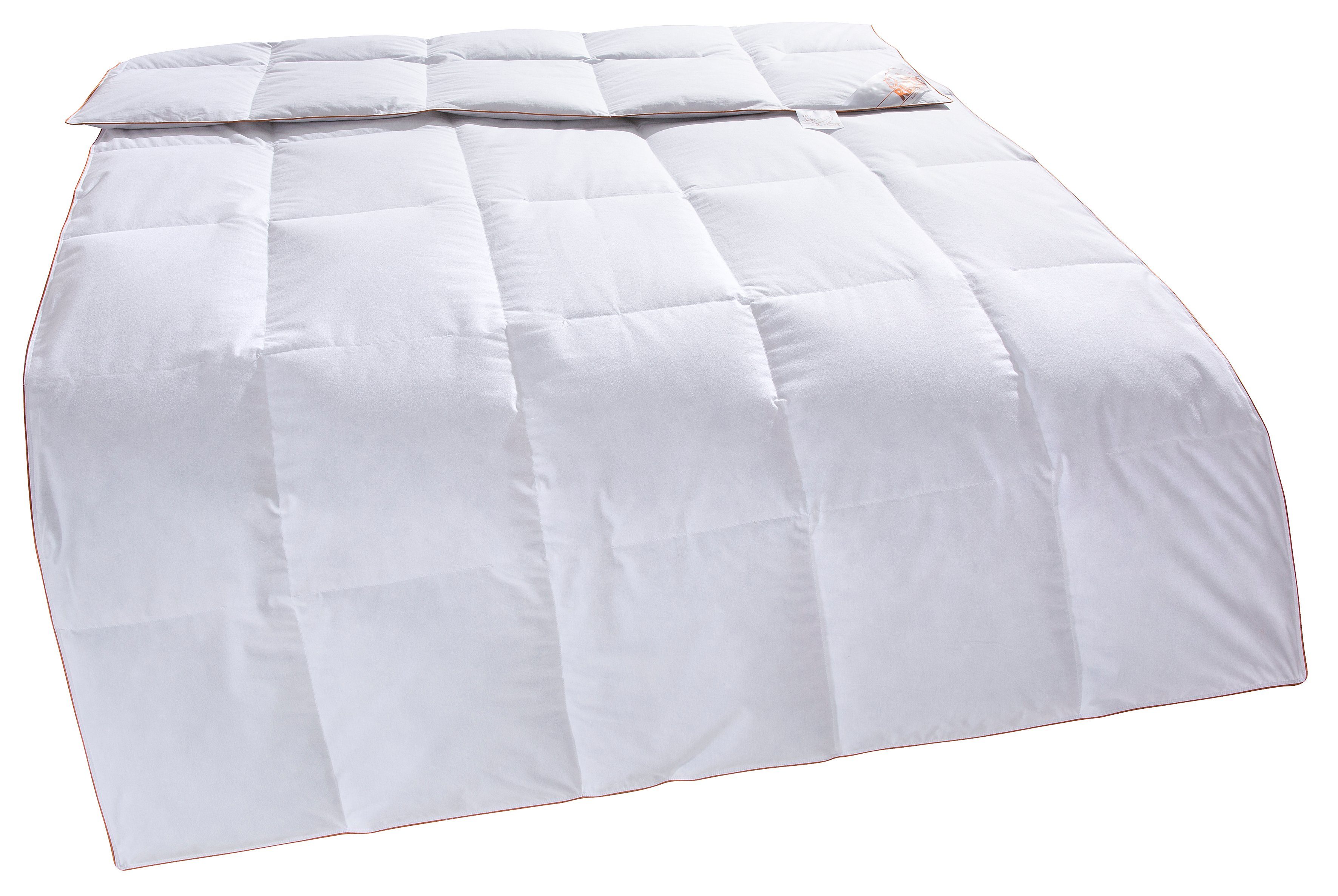 RIBECO Daunenbettdecke + Kopfkissen Richard, Bettwaren-Set in 135x200 oder 155x220 cm, Sommer oder Winter, Füllung: Daunen & Federn, Seit 105 Jahren überzeugt RIBECO durch Qualität