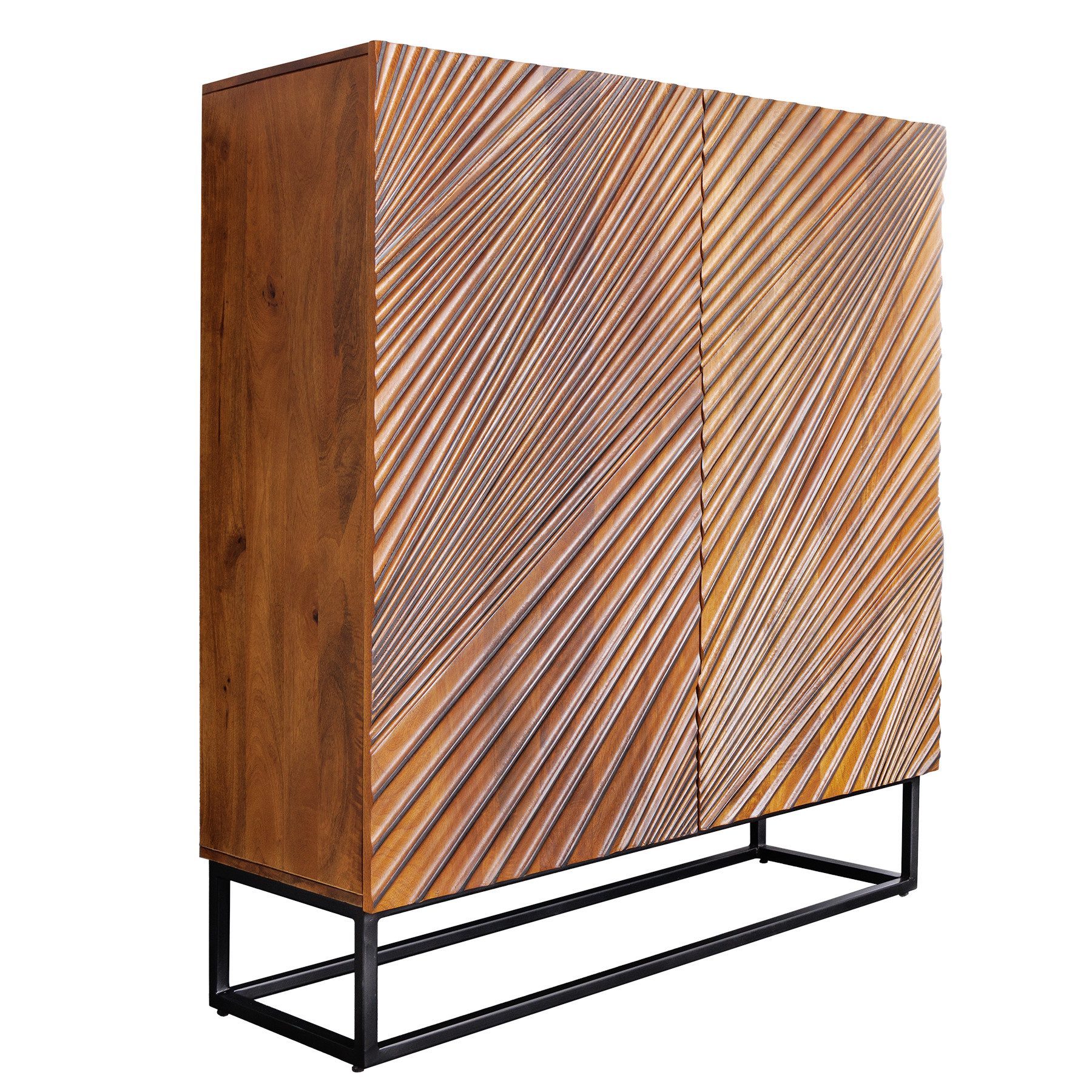 riess-ambiente Highboard ART 120cm braun / schwarz · Hochschrank aus Massiv günstig online kaufen