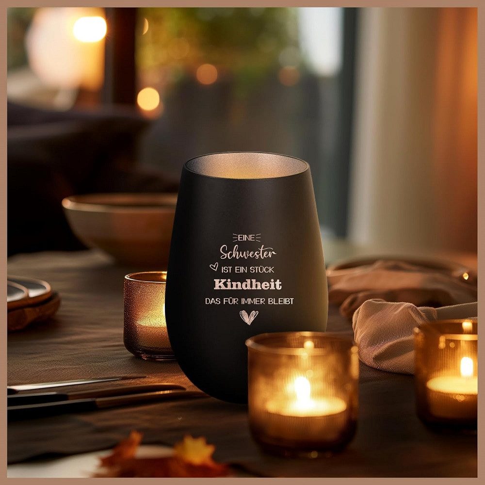 Der Porzellan-Laden Windlicht Windlicht mit Gravur: "Eine Schwester ist ein günstig online kaufen