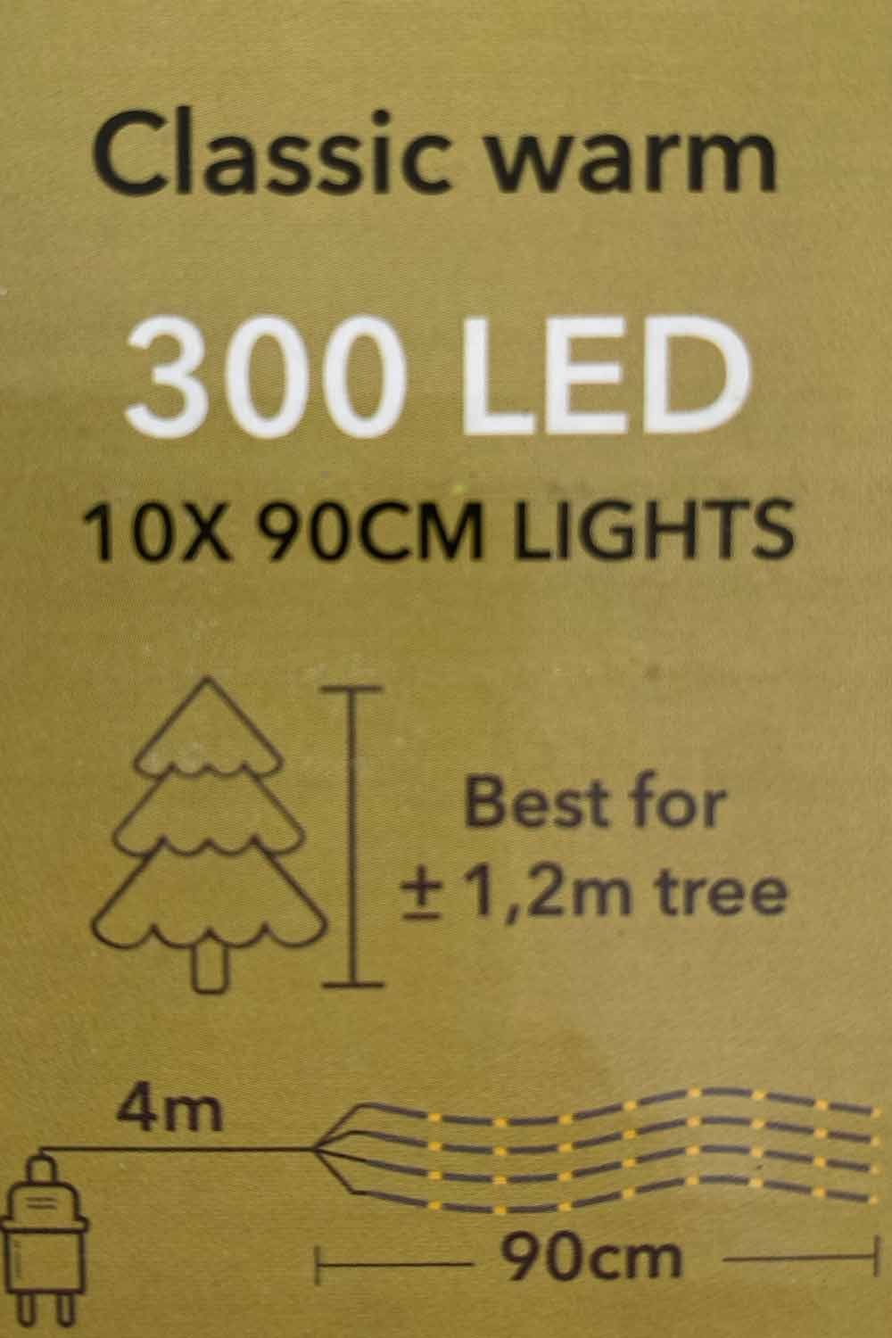 10 90cm Bakker Stränge warmweiß Außen LED extra LED-Baummantel, Coen BV 300 Deco
