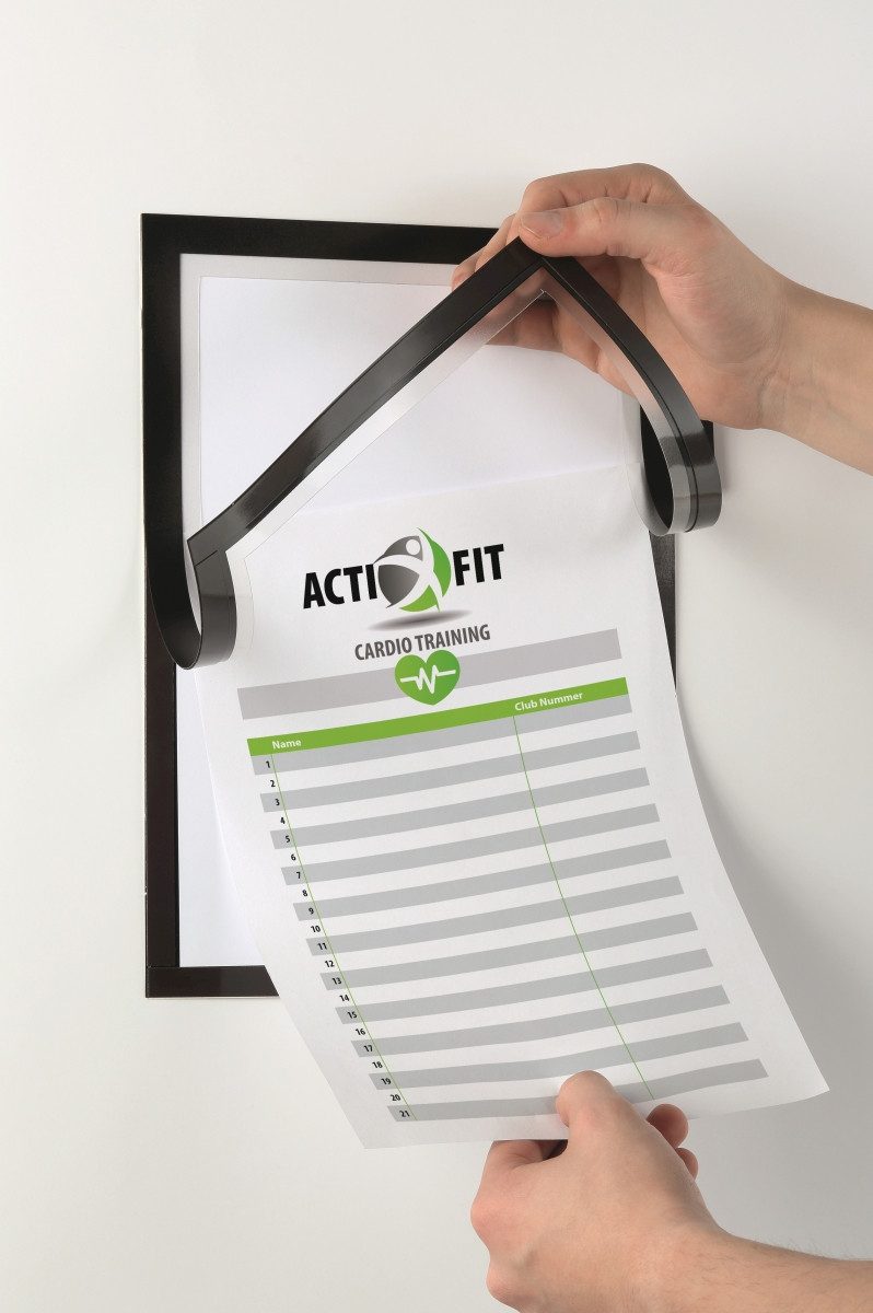 DURABLE Fächermappe Magnetschildrahmen Duraframe Note A4 selbstklebend schwarz (10 Stück)