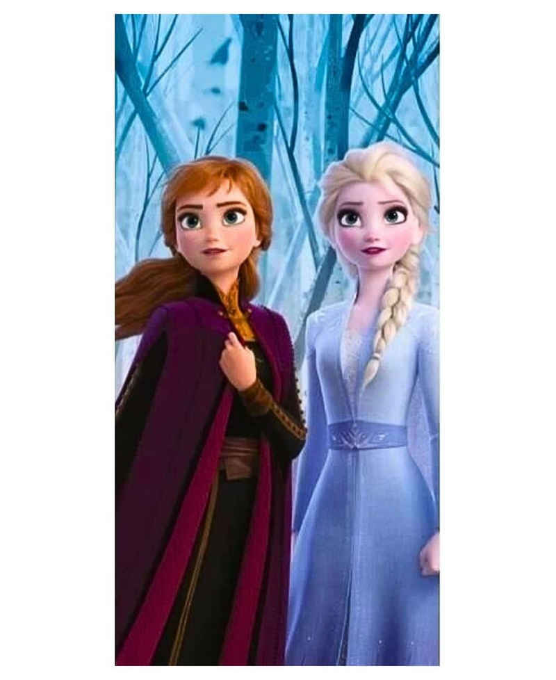 Disney Frozen Badetuch Elsa & Anna, Baumwolle, Kinder Strandtuch 70 x 140 cm