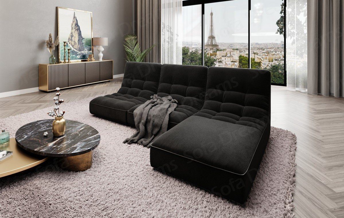 Sofa Dreams Ecksofa Samtstoff Sofa Design Couch Melilla L Form Stoffsofa, Loungesofa