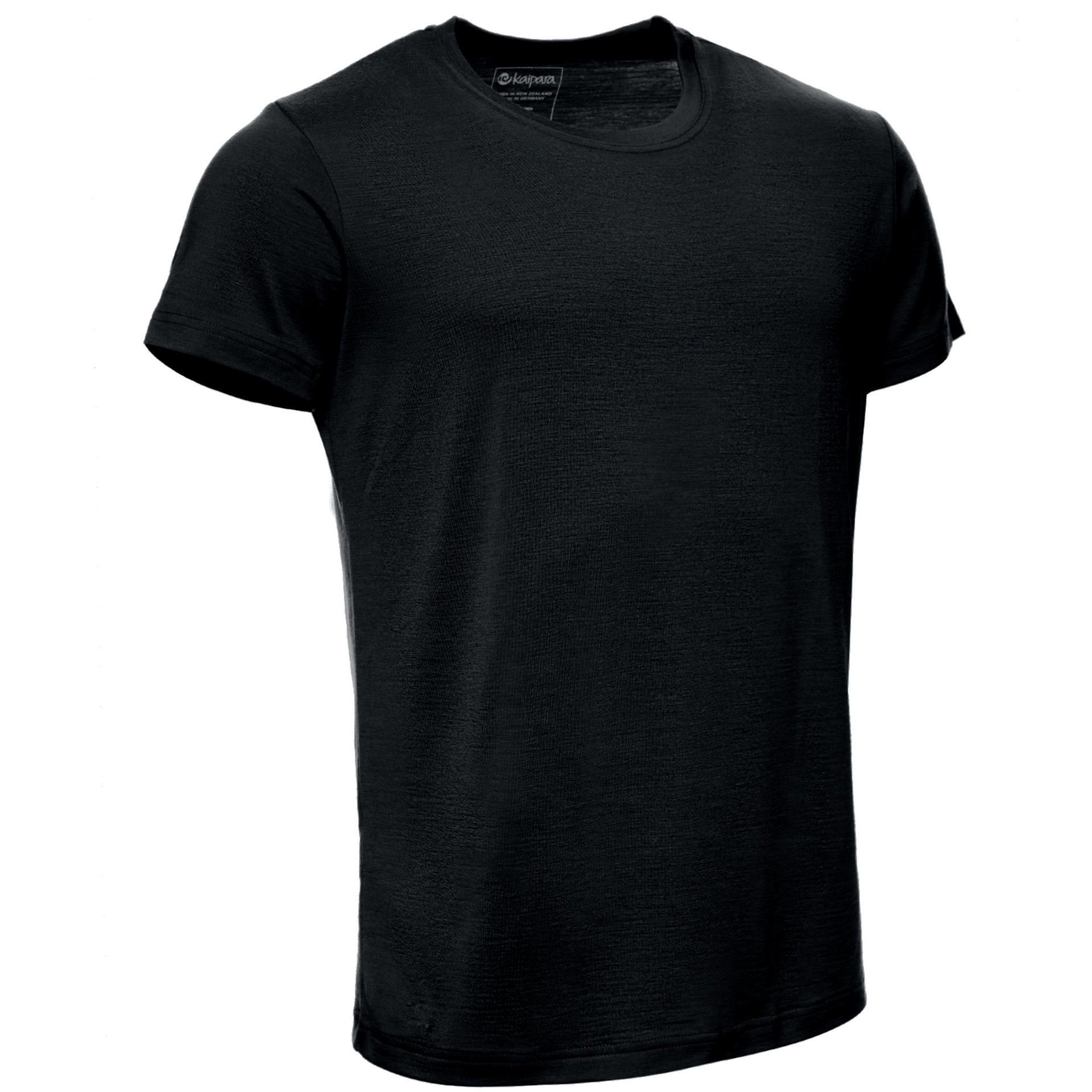 Merinowolle (1-St) - T-Shirt 200 Herren Kurzarm Made Merino Merino Sportswear Kaipara Regular aus Unterhemd reiner in Black Germany URBAN