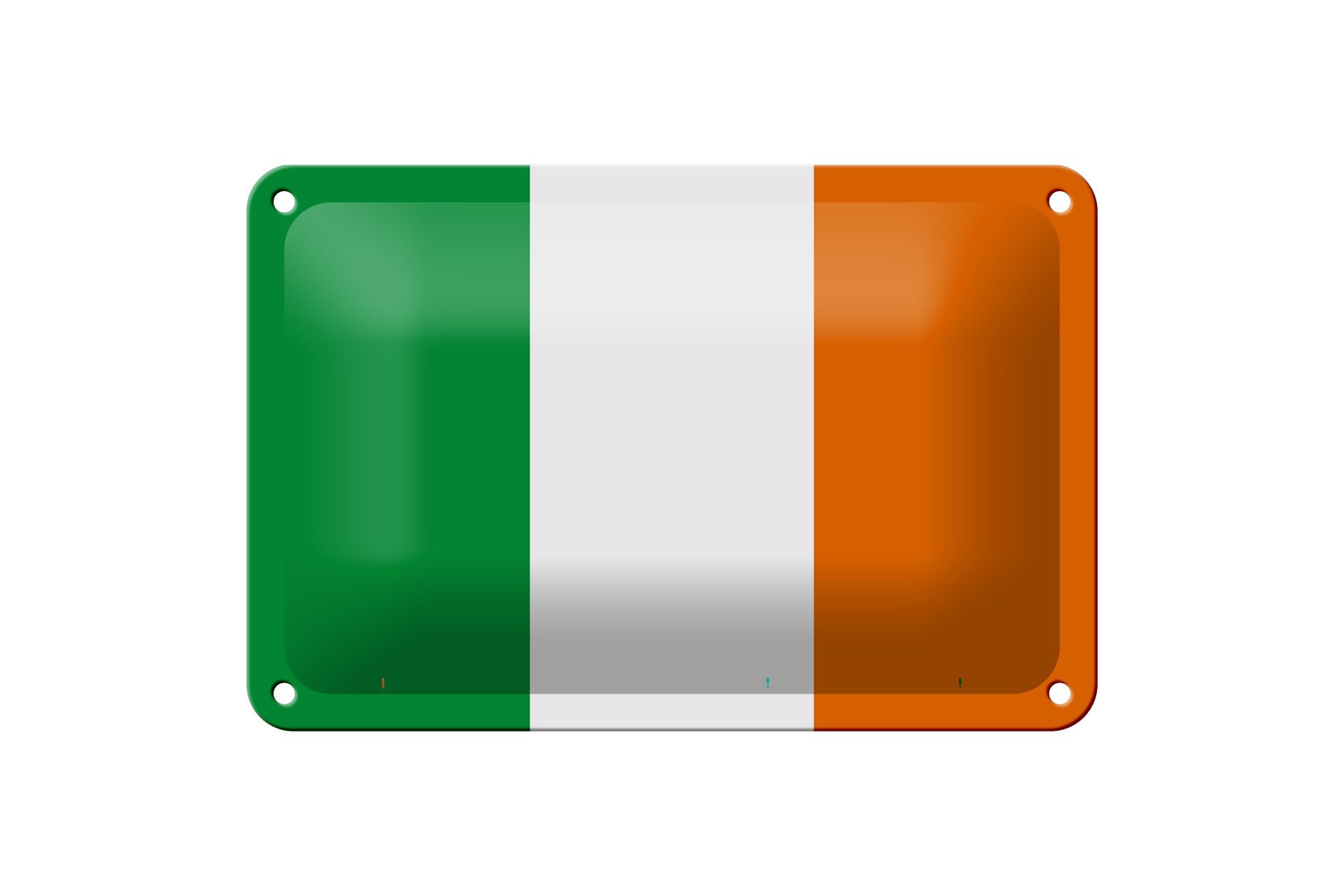 Femer GmbH Metallschild Flagge Irlands 18x12cm Flag of Ireland, (1 St), gewölbte Oberfläche, abgerundete Ecken, umgeschlagene Kanten